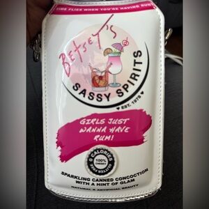 Betsey Johnson Pink and White Cocktail Crossbody